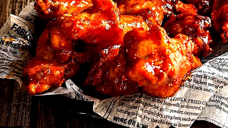 Sauced chicken wings